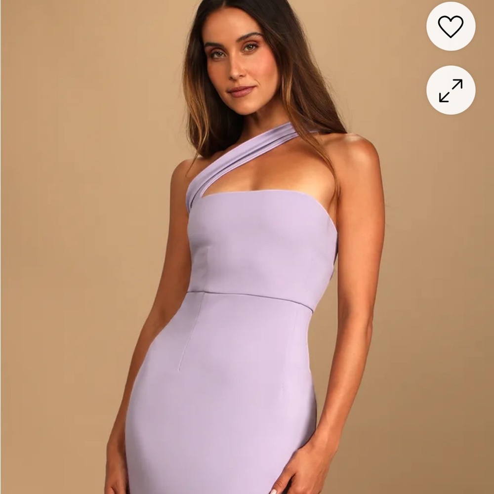 XS Lulus Hold Your Attention Lilac One-Shoulder Sleeveless Midi Dress
